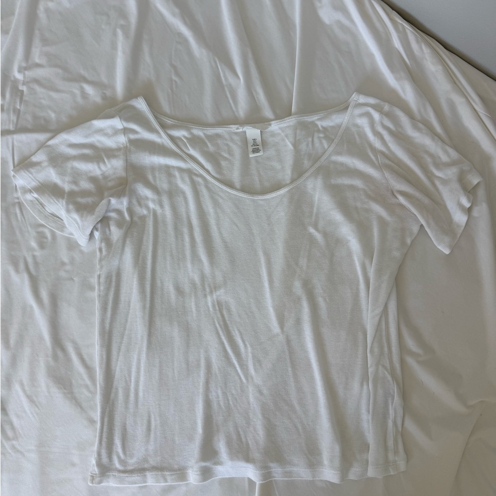 H&M White Short Sleeve Tee
